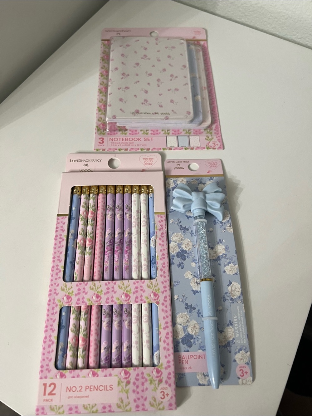 Cute Trendy notebook, pen, pencil bundle.